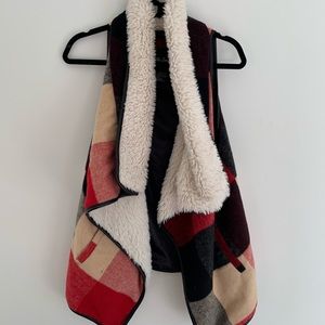 Buffalo Plaid Sherpa Vest